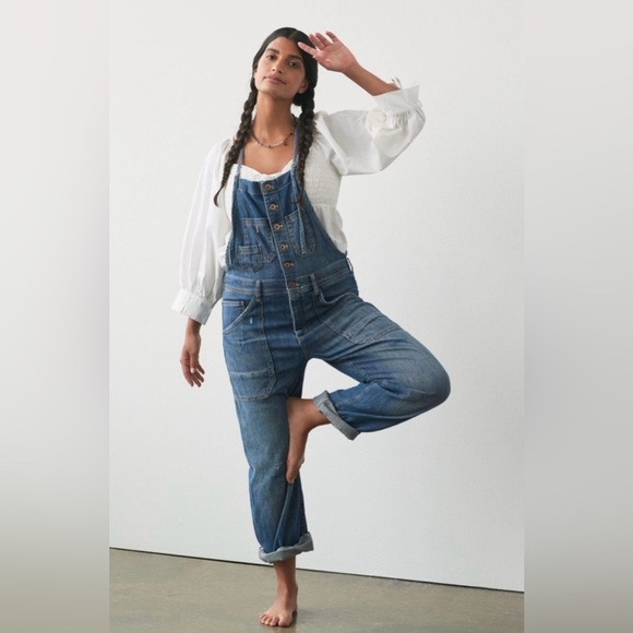 Pilcro and the Letterpress |  Blue Painters Denim Overalls - Picture 1 of 10
